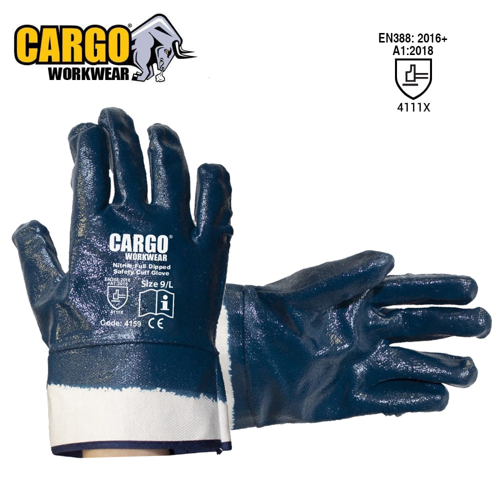 Pro Choice Super-guard Blue Nitrile Fully Dipped With Safety Cuff Glove X12 - NBRFBSC